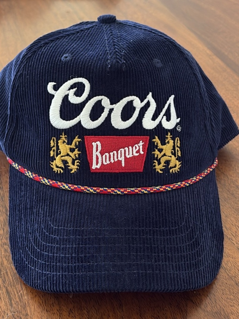 Coors Banquet Navy Corduroy Hat with Rope Trim